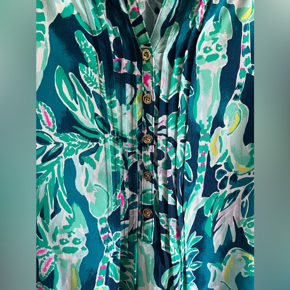 Lily Pulitzer Harbour Island Tunic, S, Tidal Wave in the Details Print - Picture 6 of 8